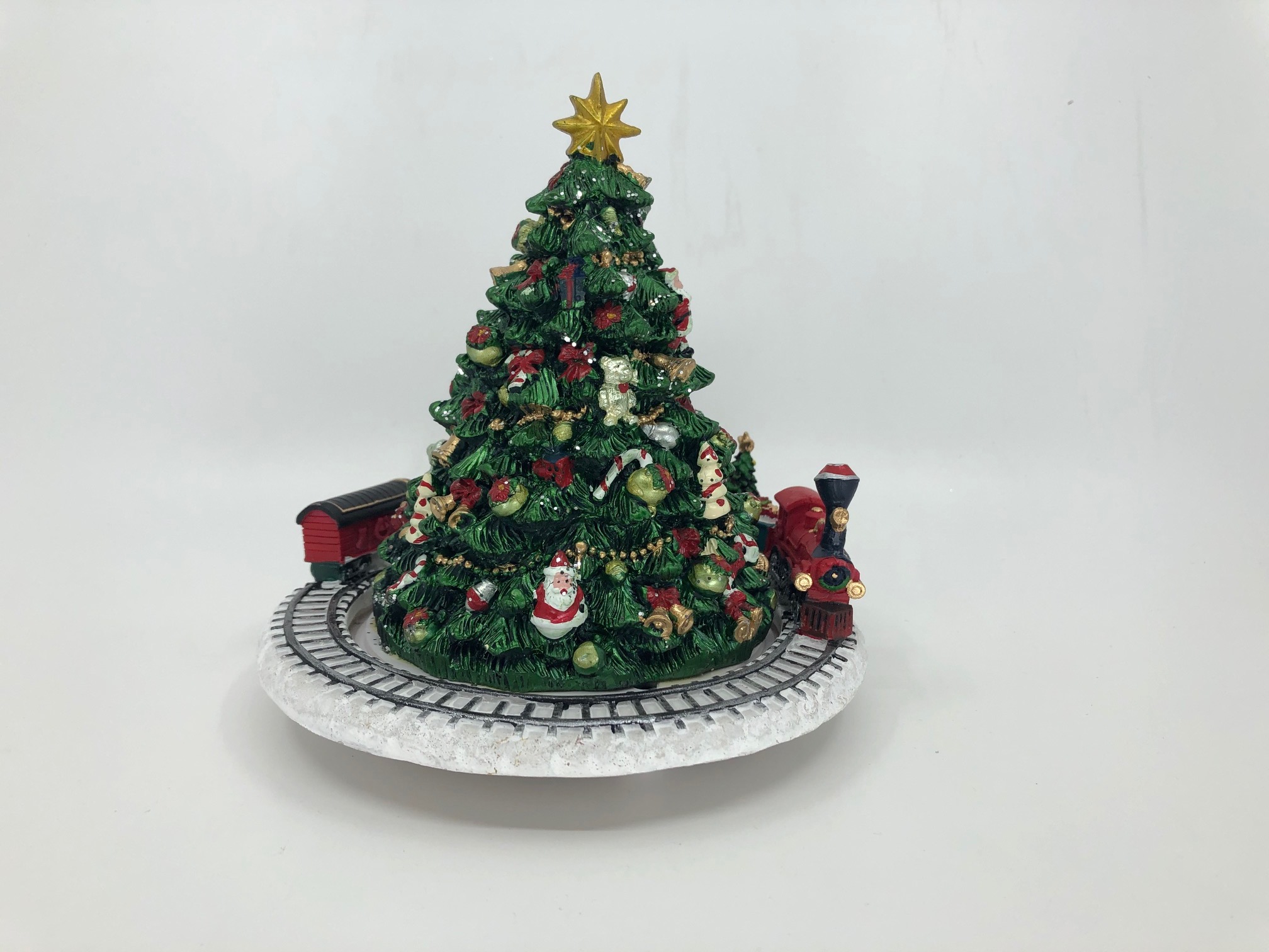 Spieldose Weihnachtsbaum mit Lokomotive