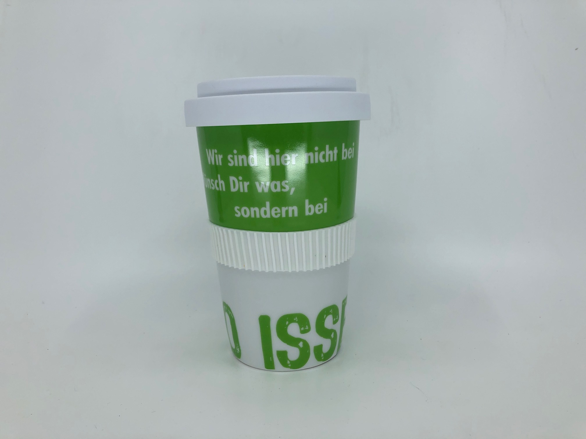 Coffee-To-Go-Becher - Wir sind hier nicht bei Wünsch Dir was...